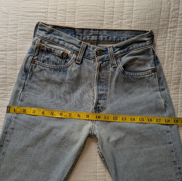 Levi's 501 Vintage Straight Leg Jeans 90s Light Blue Wash - Picture 7 of 16